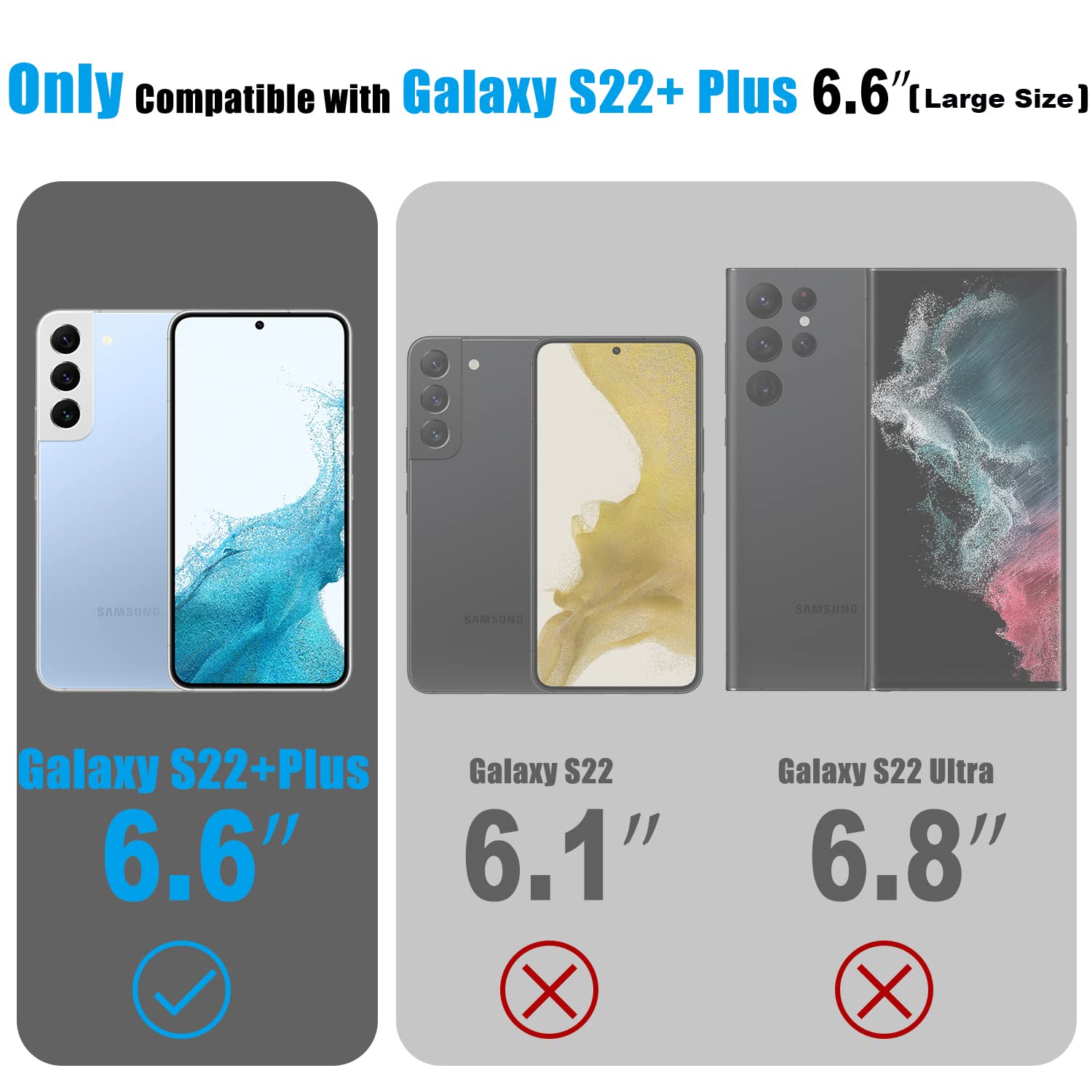 Esdot Compatible With Samsung Galaxy S22 Plus Case,Passing 21Ft Drop Test,With Fashionable Designs For Women Girls,Protective Ph